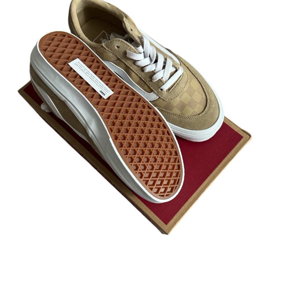 Vans Tan Checkerboard Women’s Shoes - Picture 2 of 6